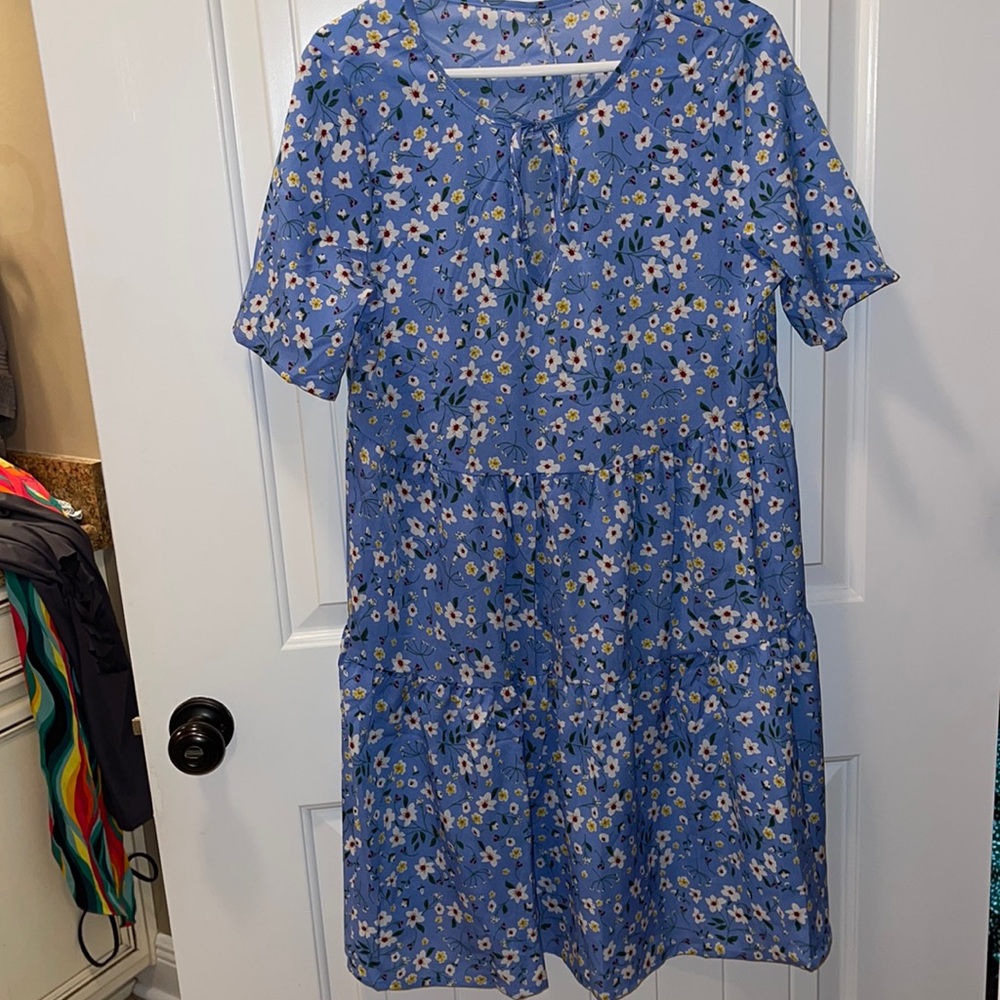 Blue floral dress Large